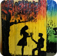 A silhouette made on rafia