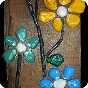 A flower made with pebbles