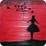 A silhouette made on rafia