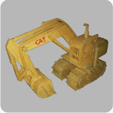 An Excavator made from rafia