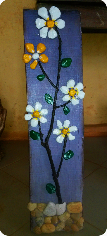 A flower made from pebbles