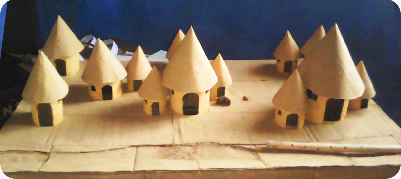 A village scene made from mundane boxex