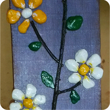 A flower made from pebbles